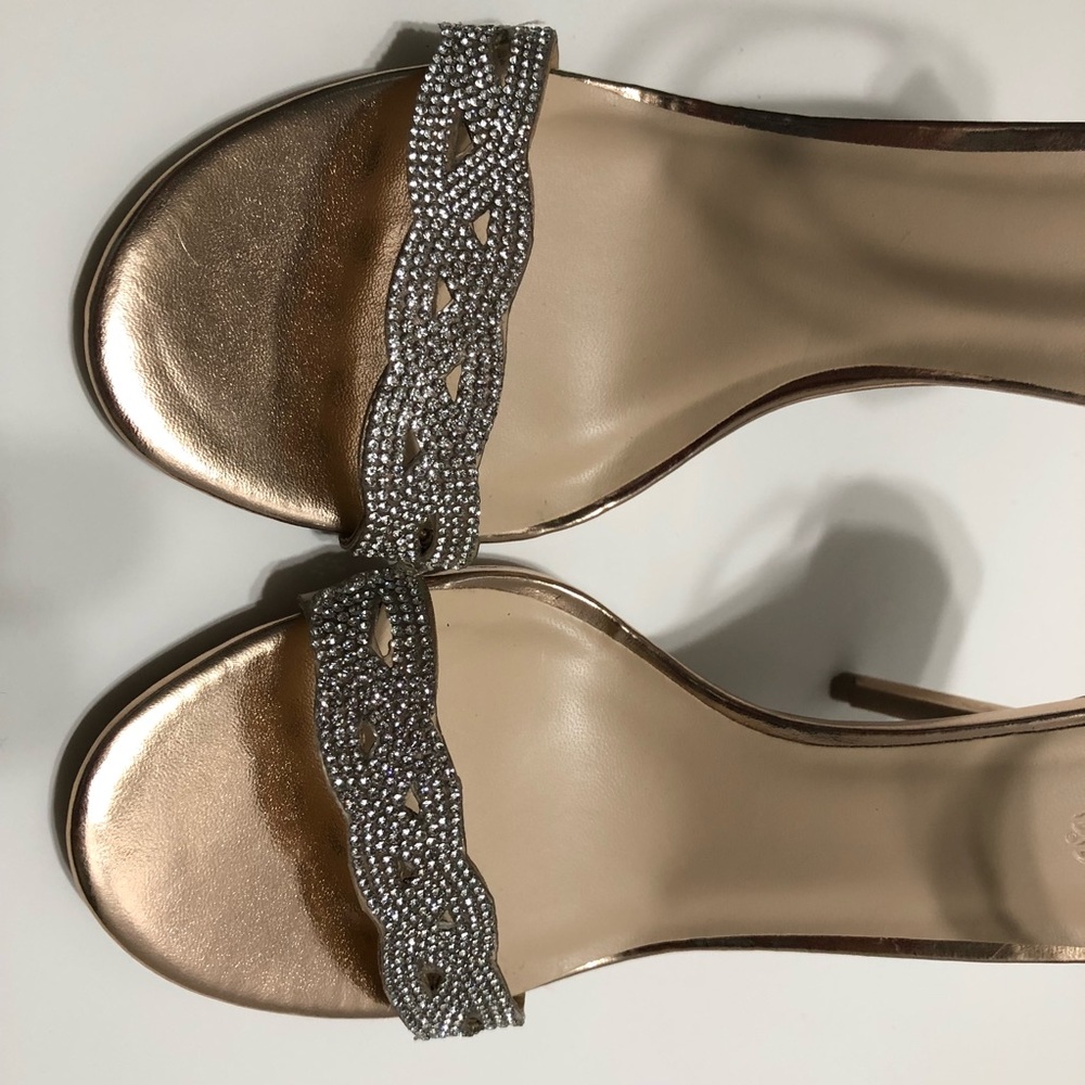 Charlotte Russe Glitter dress sandals gold size 8 - Picture 6 of 8